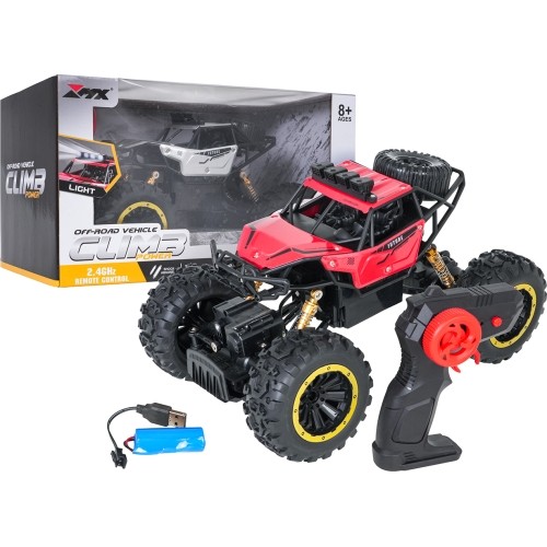Zdalnie sterowany crawler 1:18 CLIMB POWER, czerwony