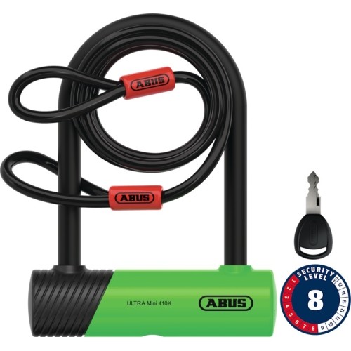 Zapięcie rowerowe Abus Ultra Mini 410K/150HB140 green SH + Cobra 10/120