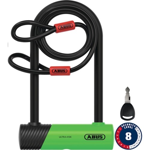 Zapięcie Abus Ultra Mini 410K/150HB180 green SH + Cobra 10/120