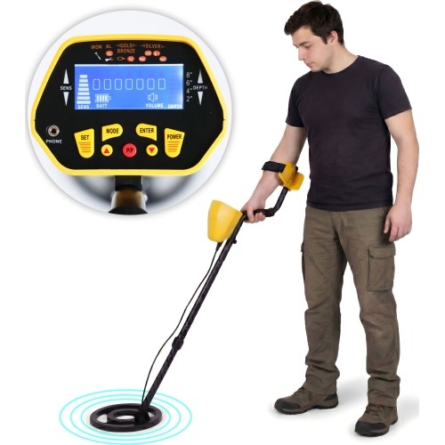 Wykrywacz metali 3 tryby do poszukiwań złota, srebra, monet, pinpoint, LCD
