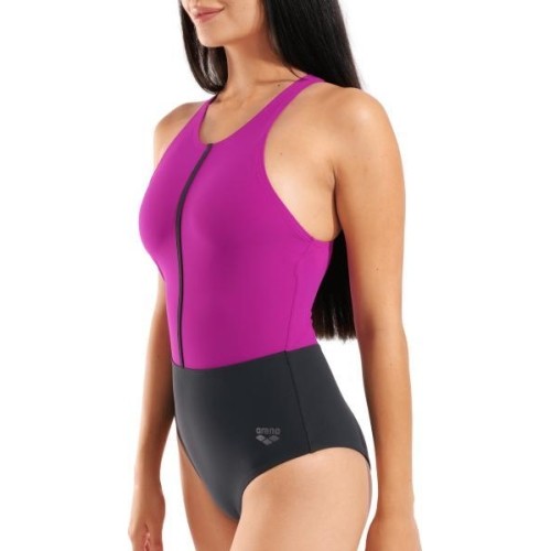 Damski strój kąpielowy Silvia Cross Back Night Grey-Grape Violet-Night Grey 40 - 595