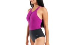 Damski strój kąpielowy Silvia Cross Back Night Grey-Grape Violet-Night Grey 40 - 595