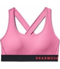 Damski biustonosz sportowy Under Armour Mid Crossback - Lipstick