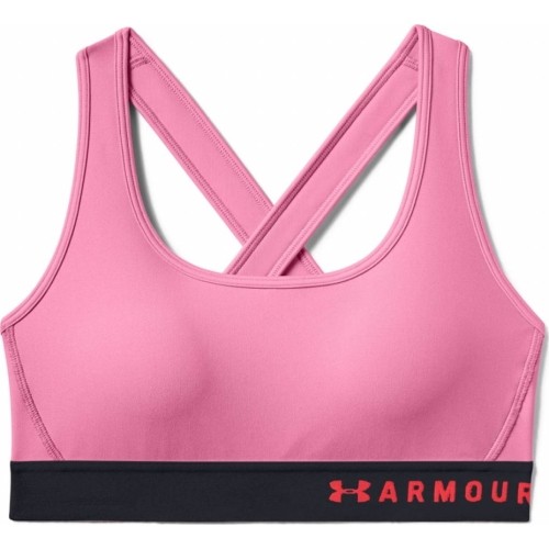 Damski biustonosz sportowy Under Armour Mid Crossback - Lipstick