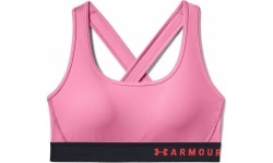 Damski biustonosz sportowy Under Armour Mid Crossback - Lipstick