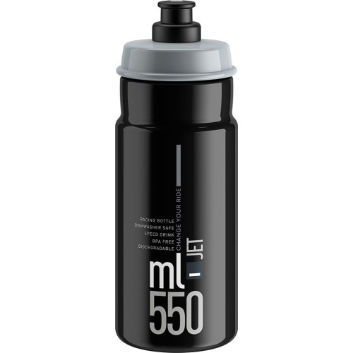 Bidon Elite Jett 550ml (czarny/szare logo)