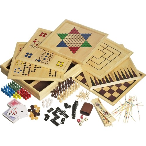 Philos drewniany zestaw gier 100, 35,5x35,5 cm