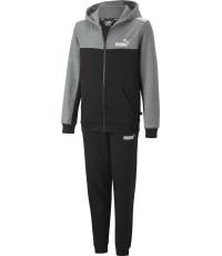 Puma dres dla młodzieży Ess+ Block Hooded Black Grey 670116 03