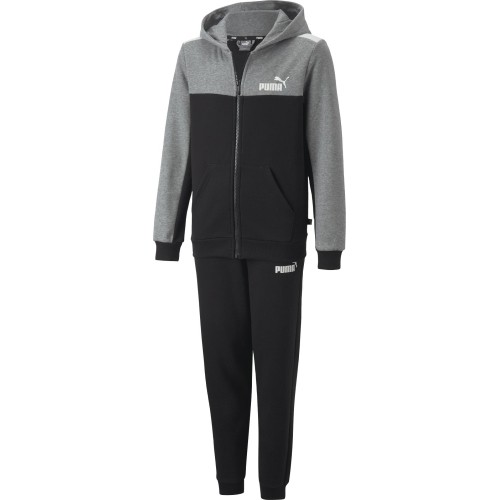 Puma dres dla młodzieży Ess+ Block Hooded Black Grey 670116 03