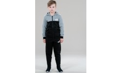Puma dres dla młodzieży Ess+ Block Hooded Black Grey 670116 03