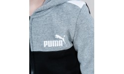 Puma dres dla młodzieży Ess+ Block Hooded Black Grey 670116 03