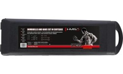 Chromowany zestaw hantli i sztangi w walizce HMS STC55, 55 kg