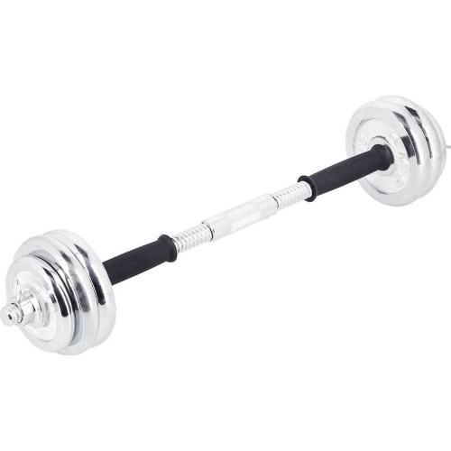 Chromowany zestaw hantli i sztangi w walizce HMS STC55, 55 kg