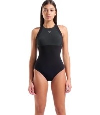 Damski strój kąpielowy Linda Cross Back, czarno-szary, 40 - 550