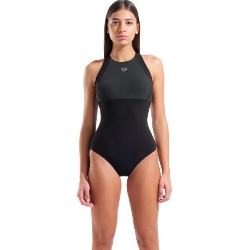 Damski strój kąpielowy Linda Cross Back, czarno-szary, 40 - 550