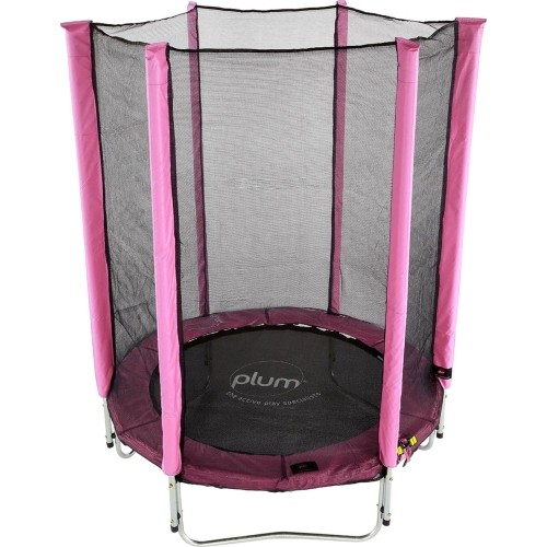 Trampolina Plum Junior z siatką ochronną, różowa, 4 ft
