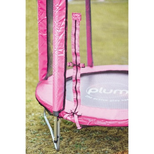 Trampolina Plum Junior z siatką ochronną, różowa, 4 ft