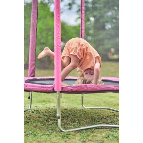 Trampolina Plum Junior z siatką ochronną, różowa, 4 ft