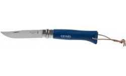 Opinel Colorama 08 Inox Grab blue nóż z paskiem, z pochewką