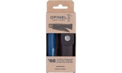 Opinel Colorama 08 Inox Grab blue nóż z paskiem, z pochewką