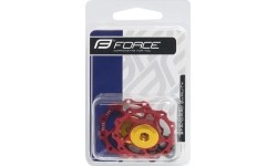 Kółka przerzutki tylnej FORCE z łożyskami ceramicznymi 11T (czerwone)