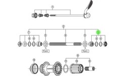 Nakrętka i stożek Shimano FH-RM66 (prawy)