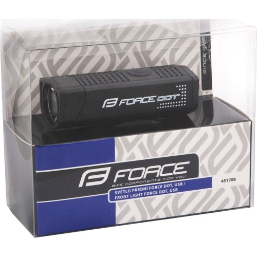 Lampka przednia FORCE Dot 300LM USB, czarna