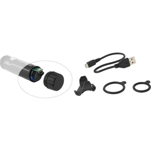 Lampka przednia FORCE Pen 200lm 1LED USB (czarna)