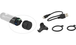 Lampka przednia FORCE Pen 200lm 1LED USB (czarna)