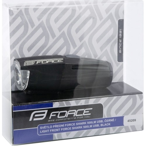 Lampka przednia FORCE Shark 500 USB (czarna)