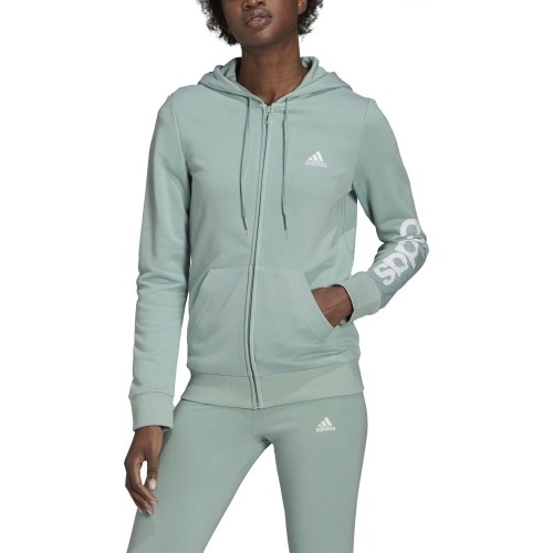 Bluza damska Adidas W Lin FT FZ Hoodie zielona GL0795