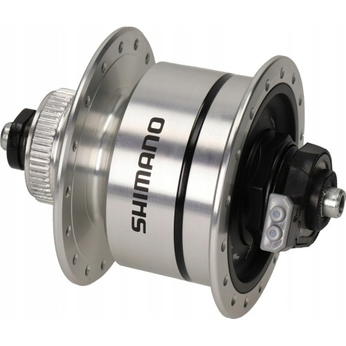Piasta przednia z wbudowaną prądnicą Shimano DH-3D72, 6V 3W, 32H, hamulce tarczowe CL, zacisk szybkomocujący