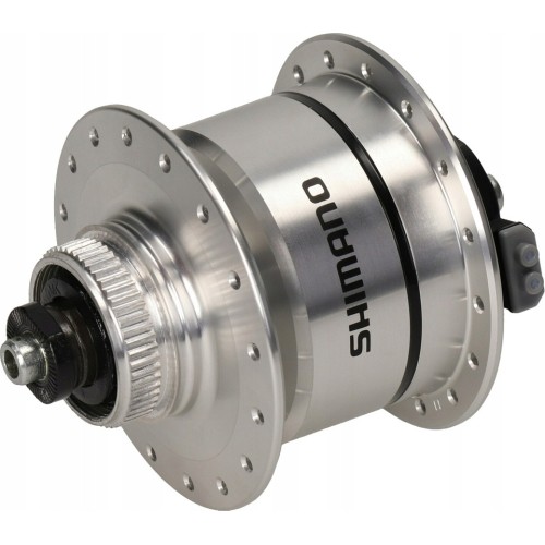 Piasta przednia z wbudowaną prądnicą Shimano DH-3D72, 6V 3W, 32H, hamulce tarczowe CL, zacisk szybkomocujący
