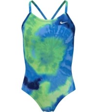 Strój kąpielowy dla dziewcząt Nike Nk G Tie Dye Crossback Blue NESSE763 338
