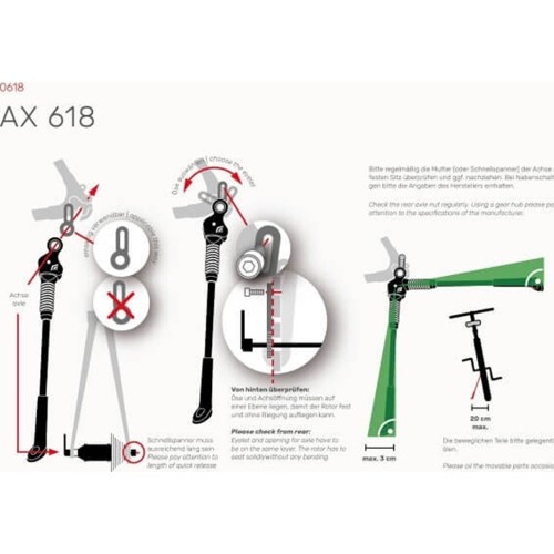 Podpórka Hebie AX 618 do rowerów 26-29" V-Brake, bez adapterów hamulców tarczowych, aluminiowa (czarna)