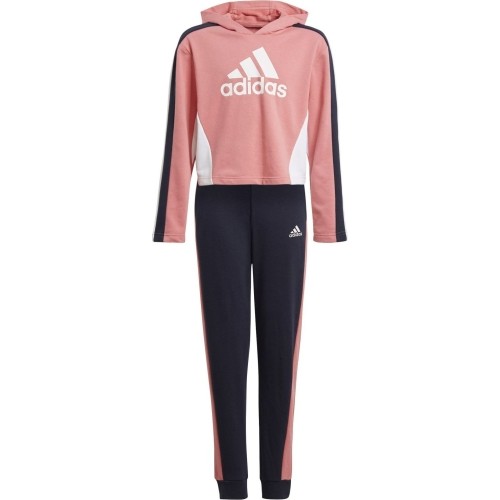 Dres dla dziewczynek Adidas G Hooded Crop Ts Black Pink GM8933