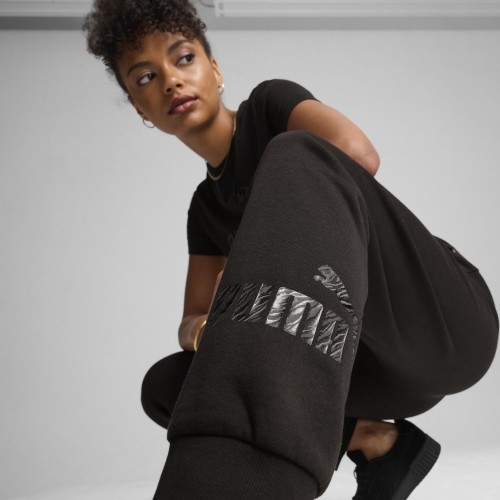 Puma damskie spodnie sportowe Ess+ Animal Pants Fl Black 681496 01