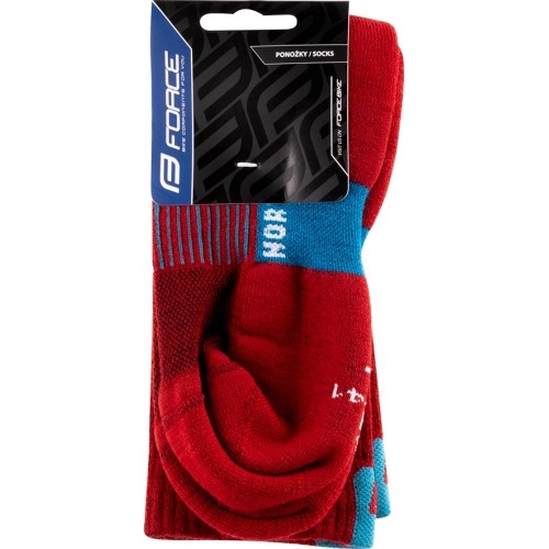 Skarpety FORCE North Thermo – długie, rozmiar S-M (36-41) (czerwono-niebieskie)