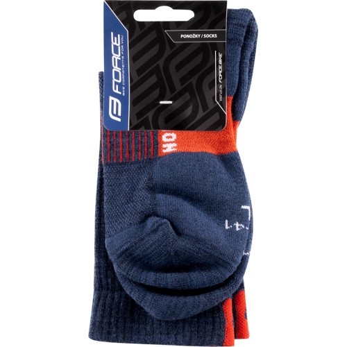 Skarpety FORCE North Thermo // długie, rozmiar L-XL (42-47) (niebiesko-pomarańczowe)