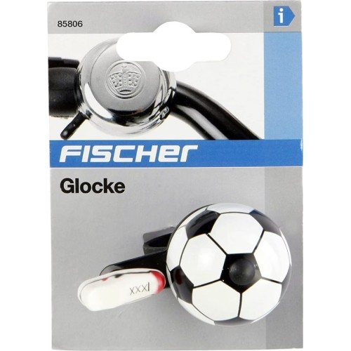 Dzwonek rowerowy Fischer Football (biały/czarny)