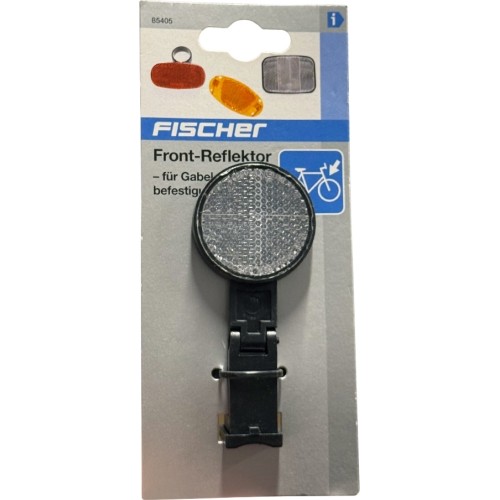 Odblask na przedni widelec Fischer, 45 mm (biały)