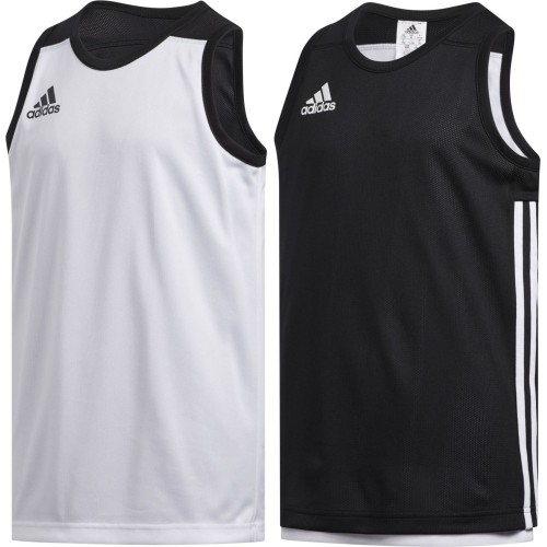 Koszulka do koszykówki dla młodzieży Adidas 3G Spee Rev Jrs Black White DX6387