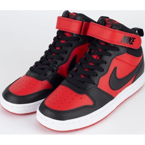 Nike Court Borough Mid 2 buty młodzieżowe Black Red CD7782 602