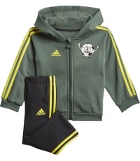 Dres dziecięcy Adidas I Lil 3S Jog FL czarno-zielony GN7258