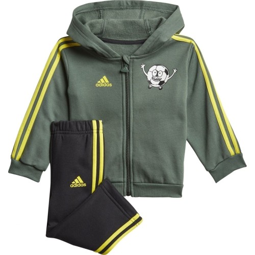 Dres dziecięcy Adidas I Lil 3S Jog FL czarno-zielony GN7258