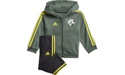 Dres dziecięcy Adidas I Lil 3S Jog FL czarno-zielony GN7258