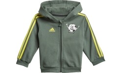 Dres dziecięcy Adidas I Lil 3S Jog FL czarno-zielony GN7258