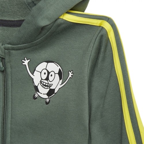 Dres dziecięcy Adidas I Lil 3S Jog FL czarno-zielony GN7258