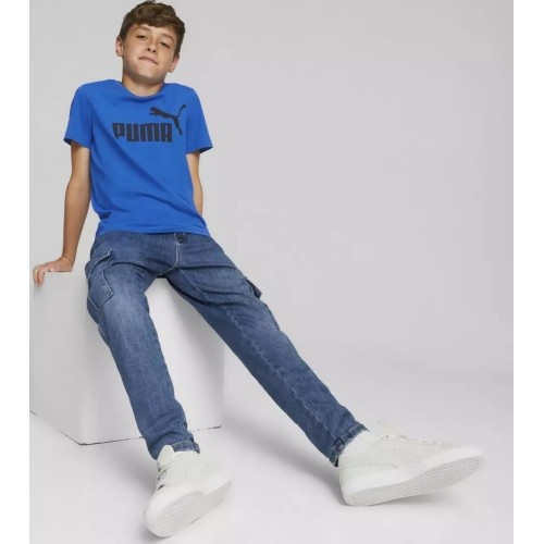 Koszulka młodzieżowa Puma Ess Logo Tee niebieska 586960 47