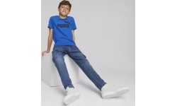Koszulka młodzieżowa Puma Ess Logo Tee niebieska 586960 47